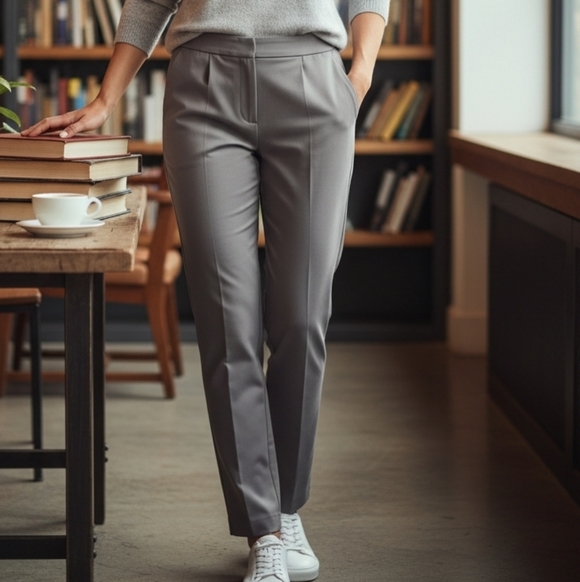 Jules & Leopold -Gray Casual Ankle Pants W/Front Pockets Elastic Waist, Size S/P - Picture 5 of 6